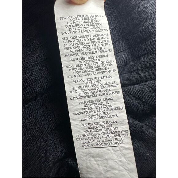 Nasty Gal Black Ribbed Fitted High Neck Bodysuit Sz 12 - Picture 9 of 9